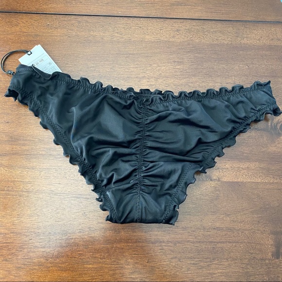 Ruffle Cheeky Black Bikini Bottom - Picture 5 of 7